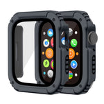 Custodia protettiva con pellicola in vetro temperato per schermo 2 in 1, For Apple Watch Series 9 / 8 / 7 45mm, For Apple Watch Series 9 / 8 / 7 41mm, For Apple Watch Series 6 / 5 / 4 / SE 44mm, For Apple Watch Series 6 / 5 / 4 / SE 40mm