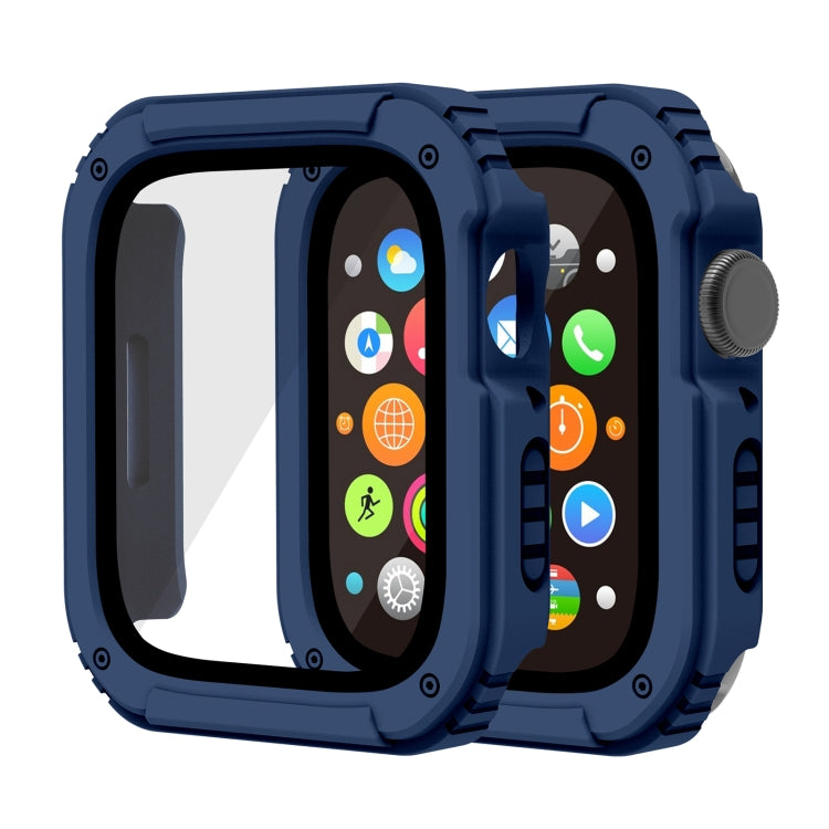 Custodia protettiva con pellicola in vetro temperato per schermo 2 in 1, For Apple Watch Series 9 / 8 / 7 45mm, For Apple Watch Series 9 / 8 / 7 41mm, For Apple Watch Series 6 / 5 / 4 / SE 44mm, For Apple Watch Series 6 / 5 / 4 / SE 40mm