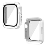 Custodia protettiva con pellicola in vetro temperato per schermo 2 in 1, For Apple Watch Series 3 & 2 & 1 42mm, For Apple Watch Series 3 & 2 & 1 38mm