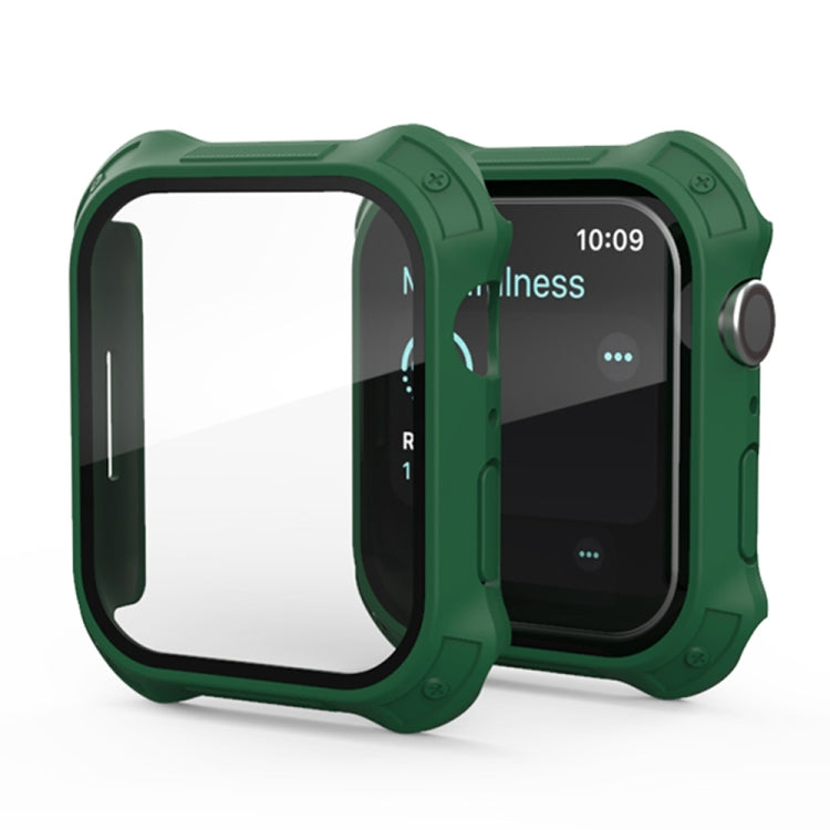 Cornice PC satinata 2 in 1 + Custodia protettiva con pellicola in vetro temperato per schermo, For Apple Watch Series 9 / 8 / 7 45mm, For Apple Watch Series 9 / 8 / 7 41mm