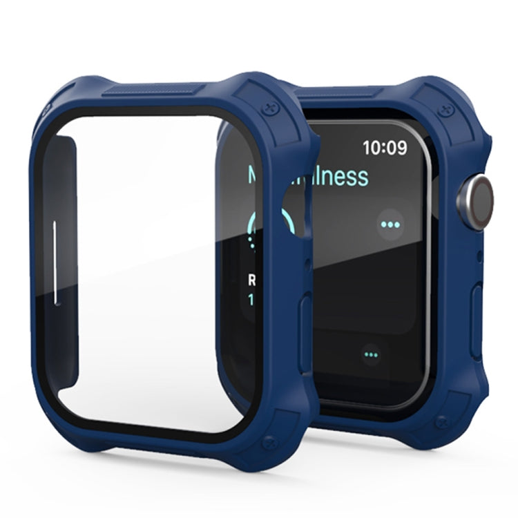 Cornice PC satinata 2 in 1 + Custodia protettiva con pellicola in vetro temperato per schermo, For Apple Watch Series 9 / 8 / 7 45mm, For Apple Watch Series 9 / 8 / 7 41mm