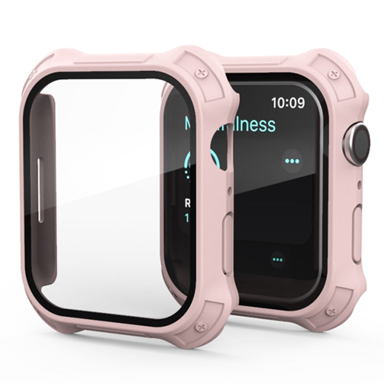 Cornice PC satinata 2 in 1 + Custodia protettiva con pellicola in vetro temperato per schermo, For Apple Watch Series 9 / 8 / 7 45mm, For Apple Watch Series 9 / 8 / 7 41mm
