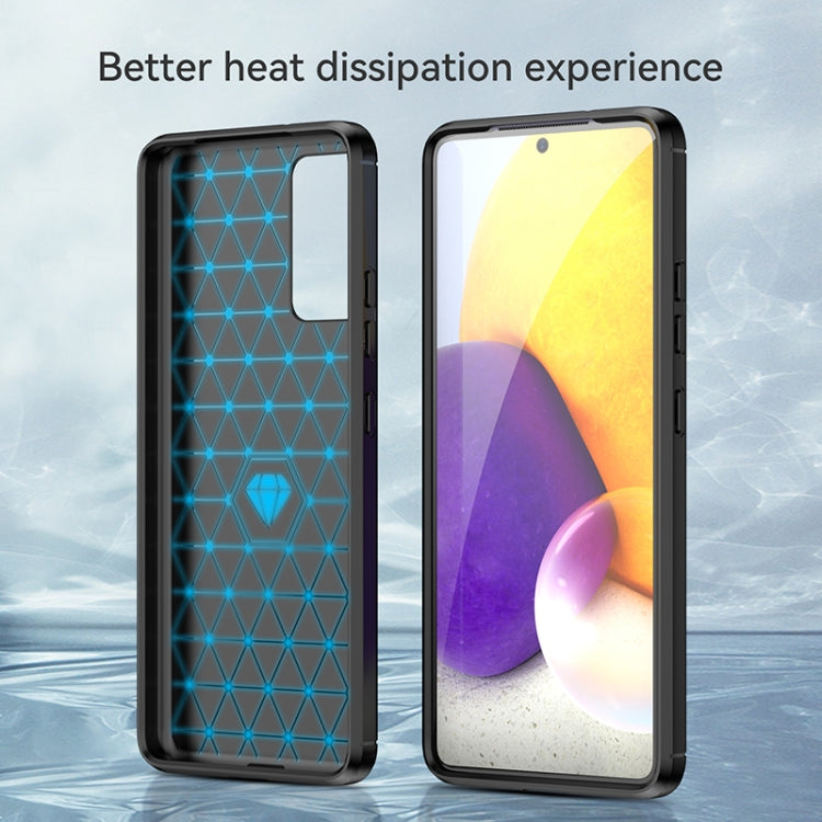 Custodia per telefono TPU in fibra di carbonio con trama spazzolata, For Samsung Galaxy Quantum 2, For Samsung Galaxy A82, For Samsung Galaxy A22, For Samsung Galaxy F22, For Samsung Galaxy M22 / M32, For Samsung Galaxy A13 4G, For Samsung Galaxy S22+