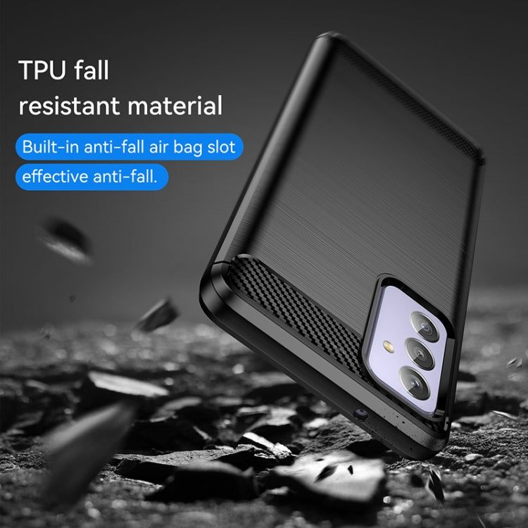 Custodia per telefono TPU in fibra di carbonio con trama spazzolata, For Samsung Galaxy Quantum 2, For Samsung Galaxy A82, For Samsung Galaxy A22, For Samsung Galaxy F22, For Samsung Galaxy M22 / M32, For Samsung Galaxy A13 4G, For Samsung Galaxy S22+