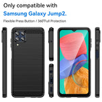 Custodia per telefono TPU in fibra di carbonio con trama spazzolata, For Samsung Galaxy Jump2, For Samsung Galaxy M33