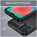 Custodia per telefono TPU in fibra di carbonio con trama spazzolata, For Samsung Galaxy Jump2, For Samsung Galaxy M33