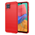Custodia per telefono TPU in fibra di carbonio con trama spazzolata, For Samsung Galaxy Jump2, For Samsung Galaxy M33