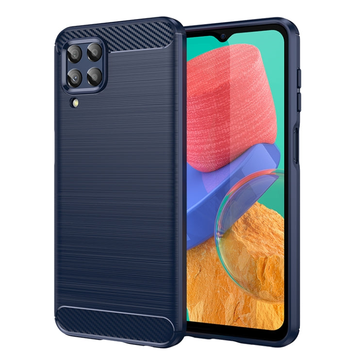 Custodia per telefono TPU in fibra di carbonio con trama spazzolata, For Samsung Galaxy Jump2, For Samsung Galaxy M33