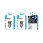 USAMS US-CC164 C32 Caricabatteria da auto mini a doppia porta trasparente da 30 W, C32