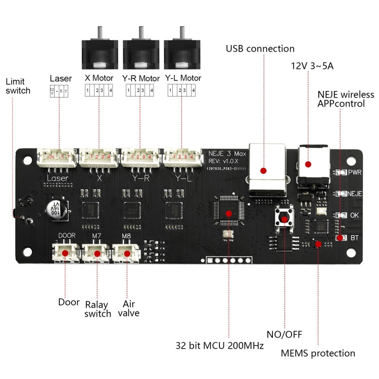 Incisore laser NEJE MASTER 3 MAX con modulo laser E30130, MASTER 3 MAX with E30130 (EU Plug), MASTER 3 MAX with E30130 (US Plug)
