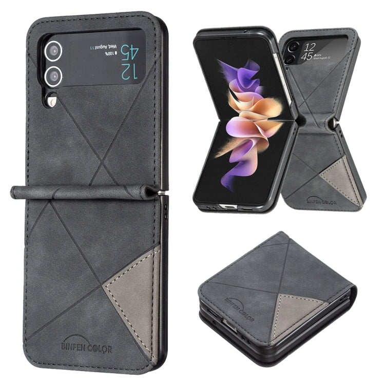 Custodia per telefono in pelle con trama a rombo, For Samsung Galaxy Z Flip4, For Samsung Galaxy Z Flip5