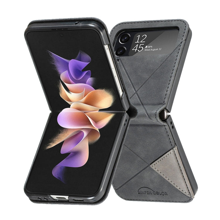 Custodia per telefono in pelle con trama a rombo, For Samsung Galaxy Z Flip4, For Samsung Galaxy Z Flip5
