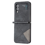 Custodia per telefono in pelle con trama a rombo, For Samsung Galaxy Z Flip4, For Samsung Galaxy Z Flip5