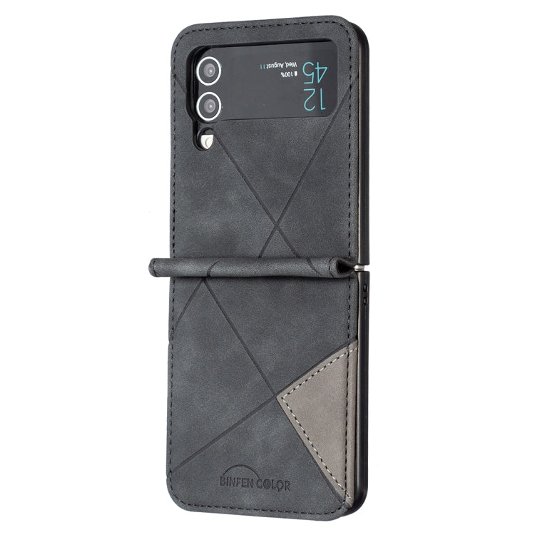 Custodia per telefono in pelle con trama a rombo, For Samsung Galaxy Z Flip4, For Samsung Galaxy Z Flip5