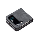 Custodia per telefono in pelle con trama a rombo, For Samsung Galaxy Z Flip4, For Samsung Galaxy Z Flip5