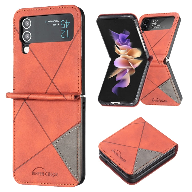 Custodia per telefono in pelle con trama a rombo, For Samsung Galaxy Z Flip4, For Samsung Galaxy Z Flip5