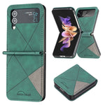 Custodia per telefono in pelle con trama a rombo, For Samsung Galaxy Z Flip4, For Samsung Galaxy Z Flip5
