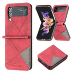 Custodia per telefono in pelle con trama a rombo, For Samsung Galaxy Z Flip4, For Samsung Galaxy Z Flip5