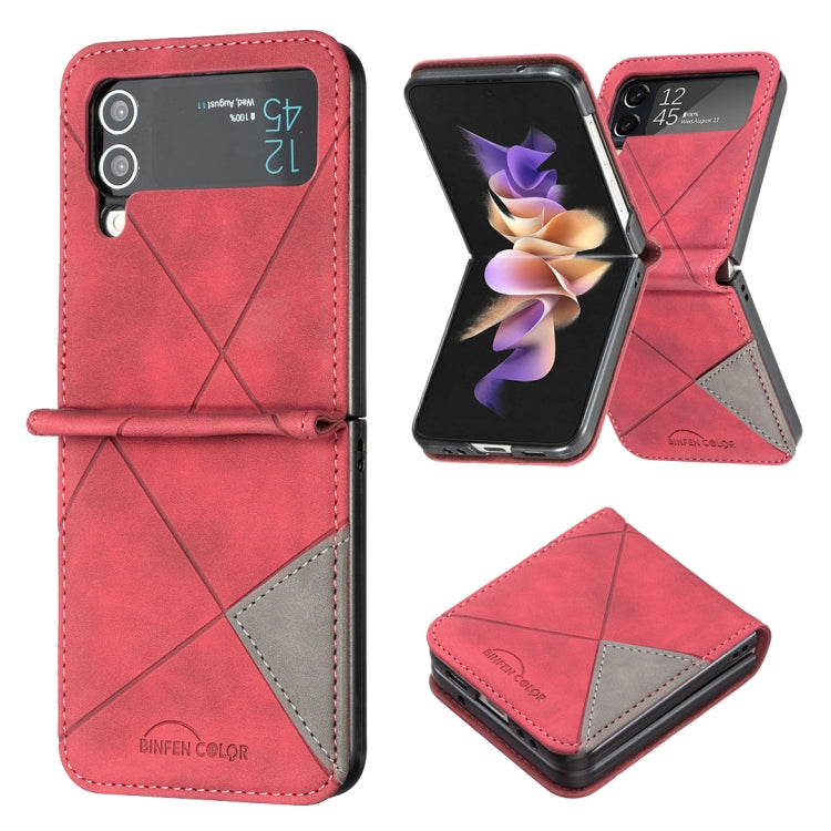 Custodia per telefono in pelle con trama a rombo, For Samsung Galaxy Z Flip4, For Samsung Galaxy Z Flip5