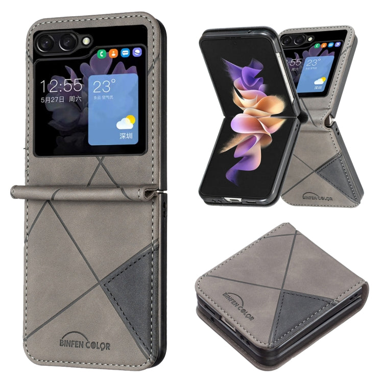 Custodia per telefono in pelle con trama a rombo, For Samsung Galaxy Z Flip4, For Samsung Galaxy Z Flip5