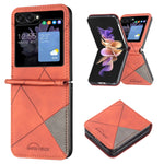 Custodia per telefono in pelle con trama a rombo, For Samsung Galaxy Z Flip4, For Samsung Galaxy Z Flip5