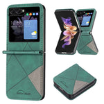 Custodia per telefono in pelle con trama a rombo, For Samsung Galaxy Z Flip4, For Samsung Galaxy Z Flip5