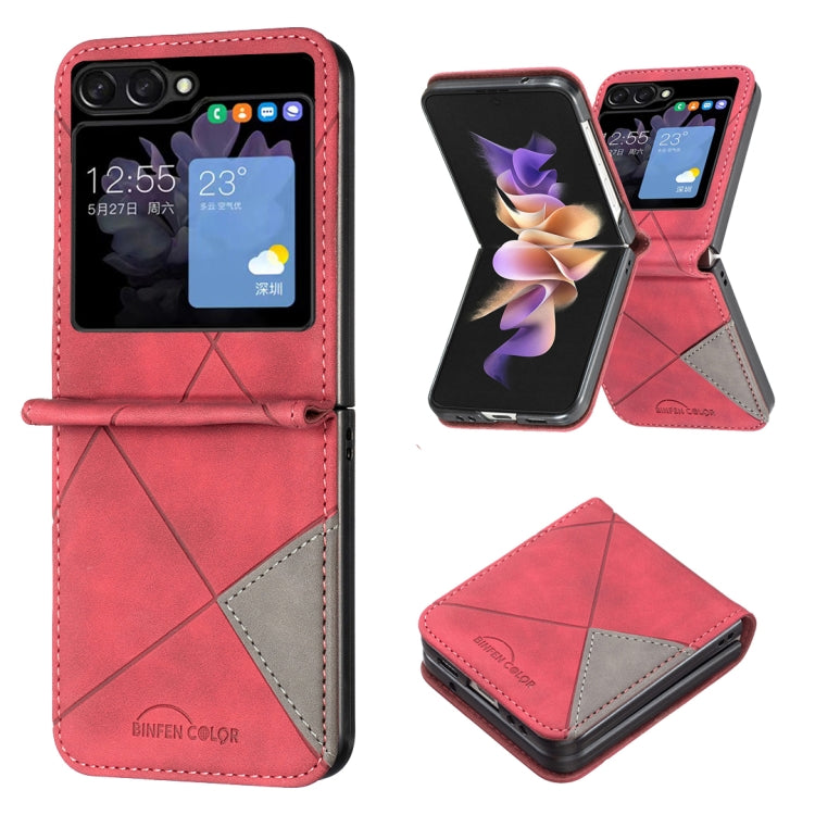 Custodia per telefono in pelle con trama a rombo, For Samsung Galaxy Z Flip4, For Samsung Galaxy Z Flip5