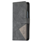 BF05 Custodia per telefono in pelle con struttura a rombo con fibbia magnetica, For Samsung Galaxy Z Fold4