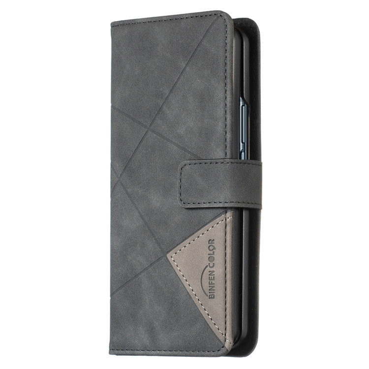 BF05 Custodia per telefono in pelle con struttura a rombo con fibbia magnetica, For Samsung Galaxy Z Fold4
