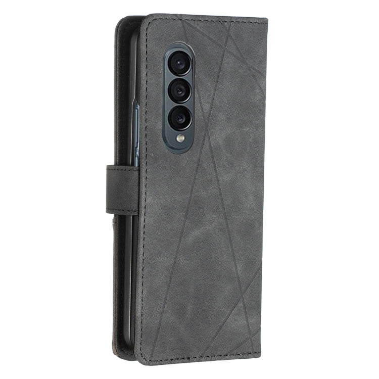BF05 Custodia per telefono in pelle con struttura a rombo con fibbia magnetica, For Samsung Galaxy Z Fold4