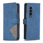 BF05 Custodia per telefono in pelle con struttura a rombo con fibbia magnetica, For Samsung Galaxy Z Fold4