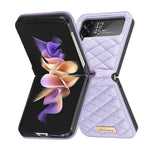Elegante custodia per telefono in pelle con trama rombica, For Samsung Galaxy Z Flip4, For Samsung Galaxy Z Flip5