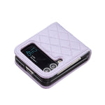 Elegante custodia per telefono in pelle con trama rombica, For Samsung Galaxy Z Flip4, For Samsung Galaxy Z Flip5