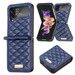 Elegante custodia per telefono in pelle con trama rombica, For Samsung Galaxy Z Flip4, For Samsung Galaxy Z Flip5
