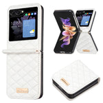 Elegante custodia per telefono in pelle con trama rombica, For Samsung Galaxy Z Flip4, For Samsung Galaxy Z Flip5