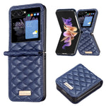 Elegante custodia per telefono in pelle con trama rombica, For Samsung Galaxy Z Flip4, For Samsung Galaxy Z Flip5