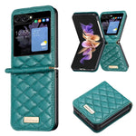Elegante custodia per telefono in pelle con trama rombica, For Samsung Galaxy Z Flip4, For Samsung Galaxy Z Flip5