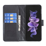 Custodia per telefono a conchiglia in pelle con portafoglio Diamond Lattice, For Samsung Galaxy Z Fold4