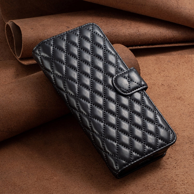 Custodia per telefono a conchiglia in pelle con portafoglio Diamond Lattice, For Samsung Galaxy Z Fold4