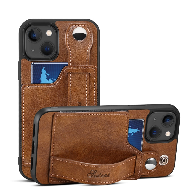Custodia per telefono in PU con cinturino da polso Suteni 215, For iPhone 13, For iPhone 13 Pro, For iPhone 13 Pro Max, For iPhone 12