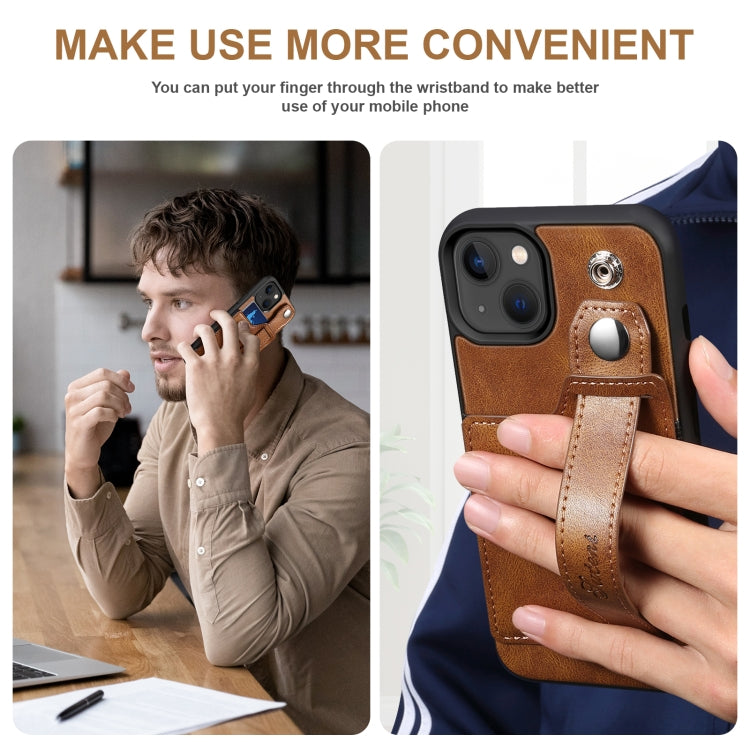 Custodia per telefono in PU con cinturino da polso Suteni 215, For iPhone 13, For iPhone 13 Pro, For iPhone 13 Pro Max, For iPhone 12