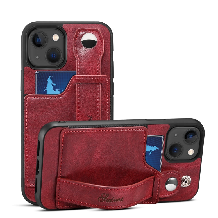 Custodia per telefono in PU con cinturino da polso Suteni 215, For iPhone 13, For iPhone 13 Pro, For iPhone 13 Pro Max, For iPhone 12