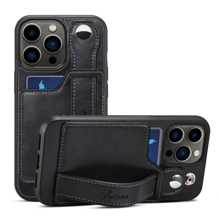 Custodia per telefono in PU con cinturino da polso Suteni 215, For iPhone 13, For iPhone 13 Pro, For iPhone 13 Pro Max, For iPhone 12