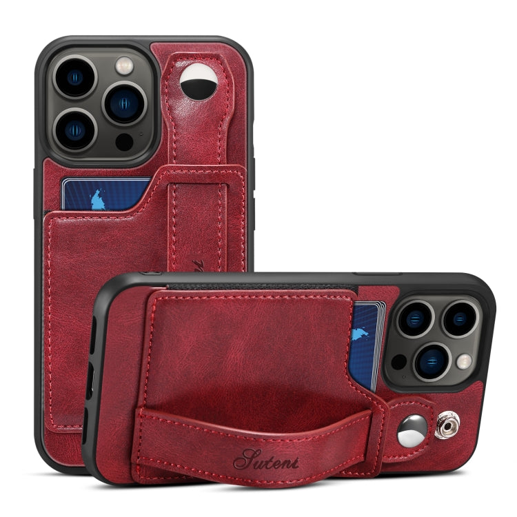 Custodia per telefono in PU con cinturino da polso Suteni 215, For iPhone 13, For iPhone 13 Pro, For iPhone 13 Pro Max, For iPhone 12