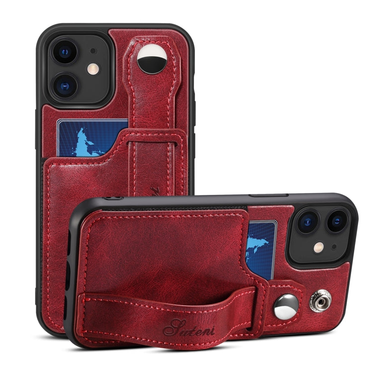 Custodia per telefono in PU con cinturino da polso Suteni 215, For iPhone 13, For iPhone 13 Pro, For iPhone 13 Pro Max, For iPhone 12