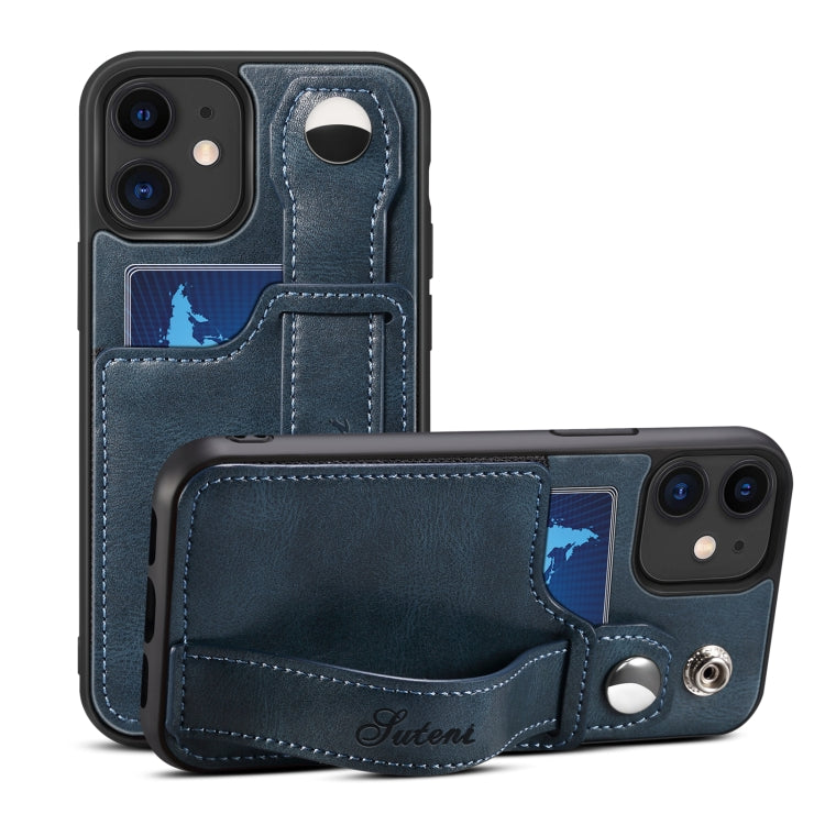 Custodia per telefono in PU con cinturino da polso Suteni 215, For iPhone 13, For iPhone 13 Pro, For iPhone 13 Pro Max, For iPhone 12