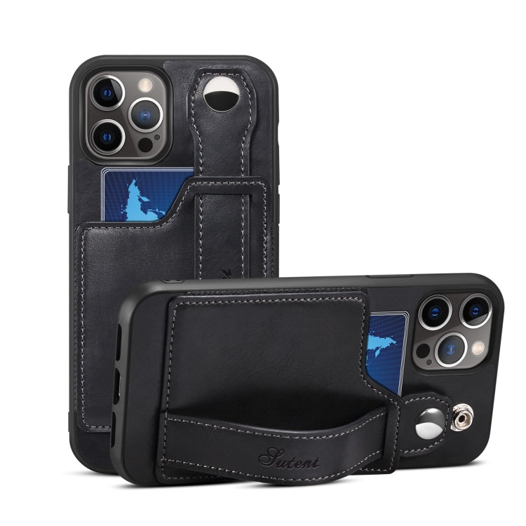 Custodia per telefono in PU con cinturino da polso Suteni 215, For iPhone 12 Pro, For iPhone 12 Pro Max