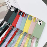 Custodia con cordino elastico in silicone, For iPhone 14, For iPhone 14 Plus, For iPhone 14 Pro, For iPhone 14 Pro Max