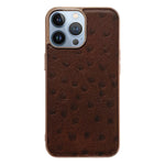 Custodia Nano in vera pelle con texture di struzzo, For iPhone 13 Pro, For iPhone 13 Pro Max, For iPhone 13, For iPhone 14 Plus, For iPhone 14 Pro Max, For iPhone 14 Pro