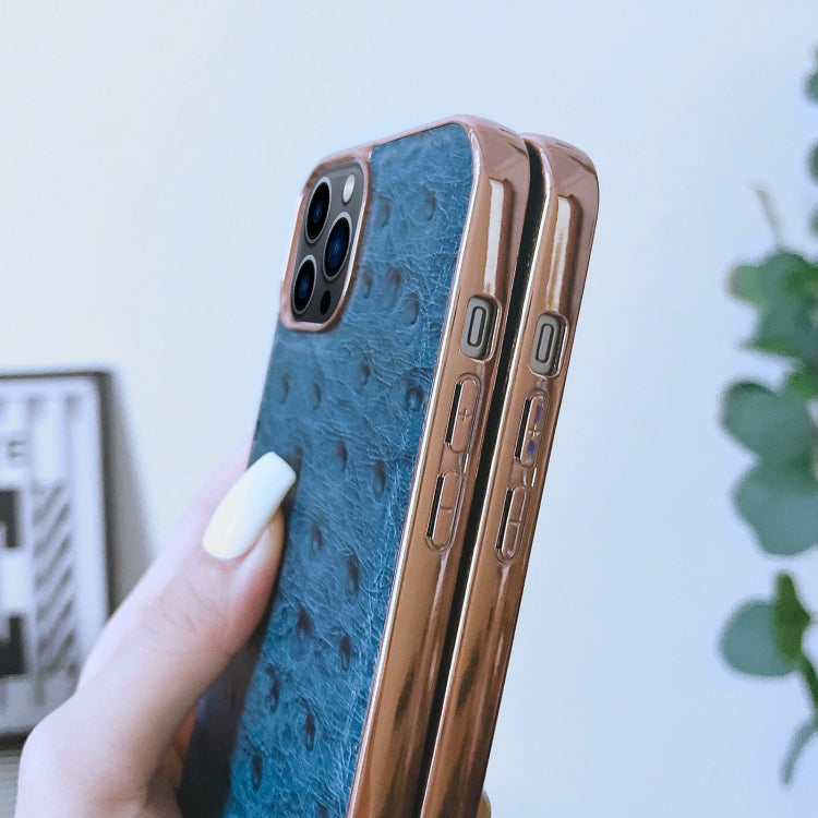 Custodia Nano in vera pelle con texture di struzzo, For iPhone 13 Pro, For iPhone 13 Pro Max, For iPhone 13, For iPhone 14 Plus, For iPhone 14 Pro Max, For iPhone 14 Pro